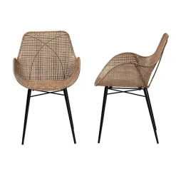 Kirklands Home Dining Chairs|Graywashed Metal Flared Dining Chairs, Set of 2 Brown