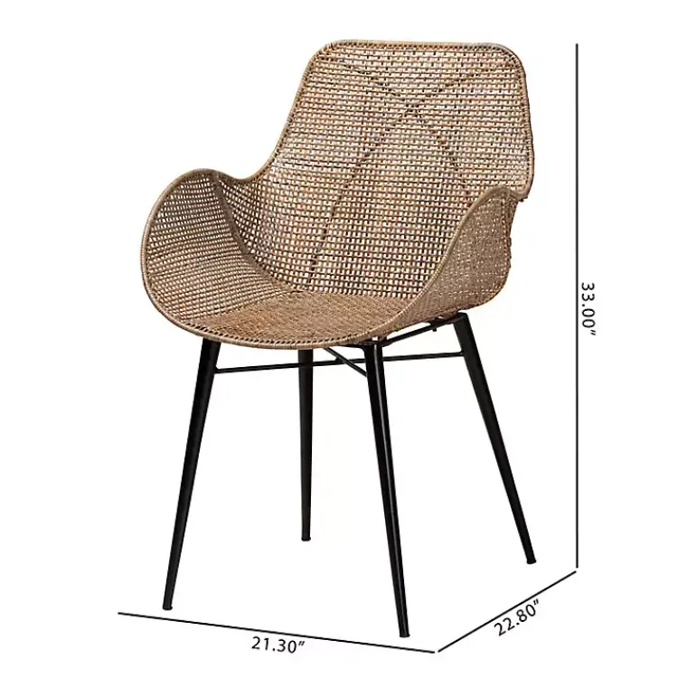 Kirklands Home Dining Chairs|Graywashed Metal Flared Dining Chairs, Set of 2 Brown