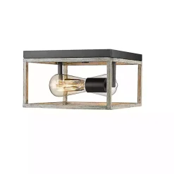 Kirklands Home Flush Mount Lighting|Graywashed Square Flush Mount Light