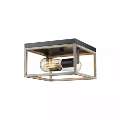 Kirklands Home Flush Mount Lighting|Graywashed Square Flush Mount Light