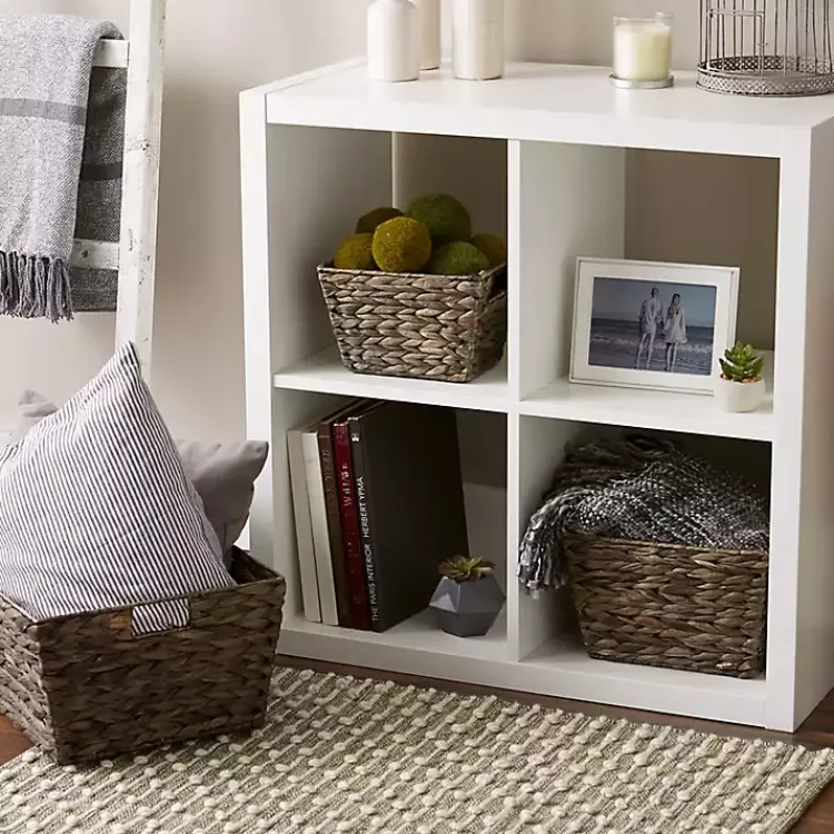 Discount Graywashed Woven Water Hyacinth Baskets, Set of 3 Baskets & Boxes