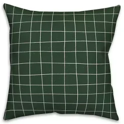 Kirklands Home Outdoor Cushions & Pillows|& White Grid Indoor/Outdoor Pillow Green