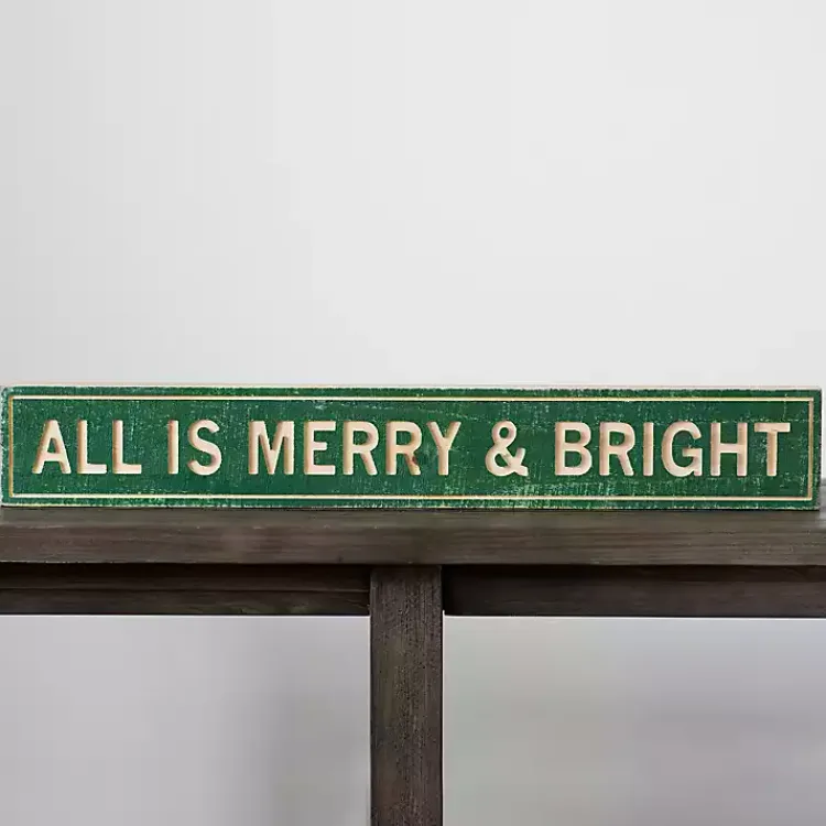 Clearance All Is Merry and Bright Word Block Christmas Decorations