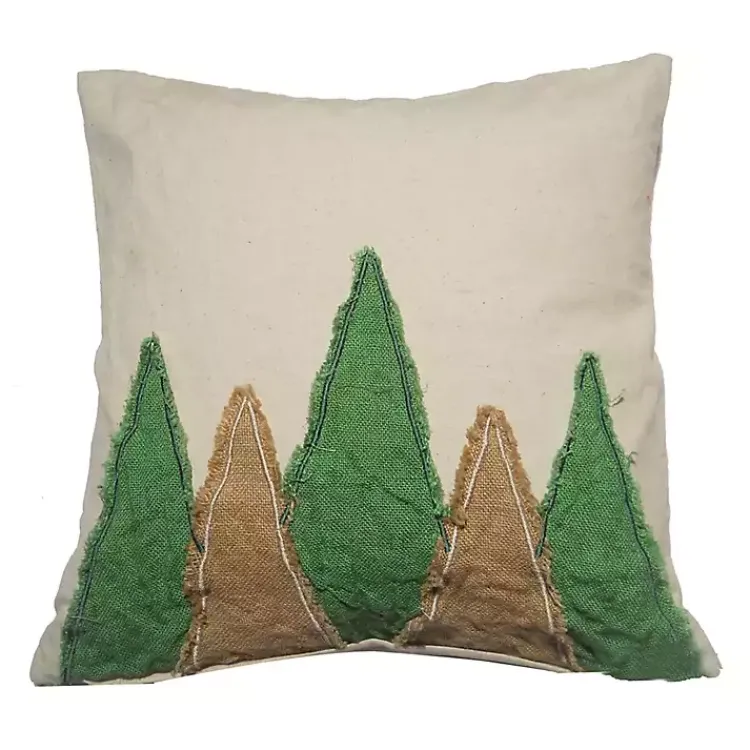 New Green and Brown Trees Christmas Pillow Christmas Pillows