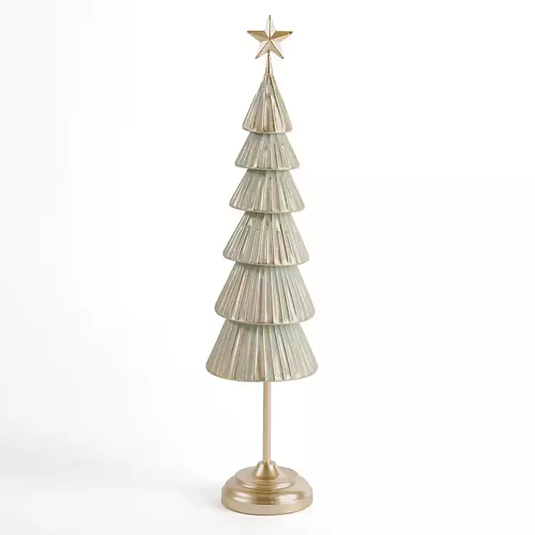 Outlet Green and Gold Tiered Christmas Tree, 23 in. Christmas Decorations