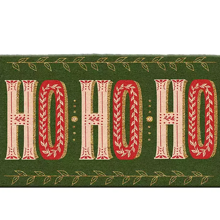 Discount Green and Pink Ho Ho Ho Doormat Outdoor Christmas Decorations