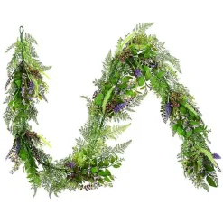 Green and Purple Maytime Garland Arrangements & Greenery