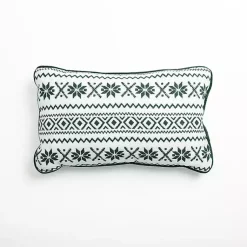 Hot Green and White Fair Isle Christmas Pillow Christmas Pillows