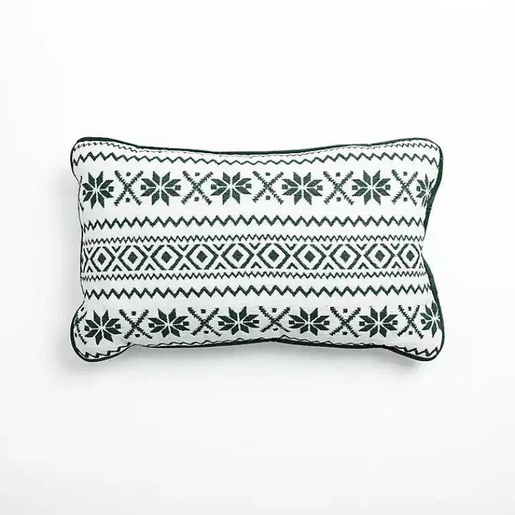 Hot Green and White Fair Isle Christmas Pillow Christmas Pillows