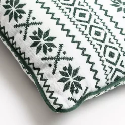 Hot Green and White Fair Isle Christmas Pillow Christmas Pillows