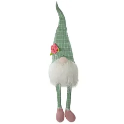 Discount Green and White Plaid Gnome Shelf Sitter Statues & Figurines