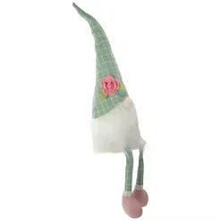 Discount Green and White Plaid Gnome Shelf Sitter Statues & Figurines