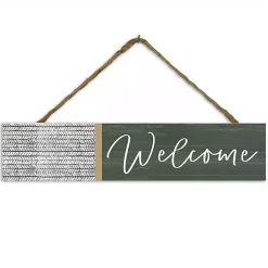 Kirklands Home Wall Quotes & Signs|Green and White Welcome Wall Plaque