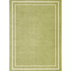 Kirklands Home Outdoor Rugs|Green Bordered Indoor/Outdoor Area Rug, 5x7