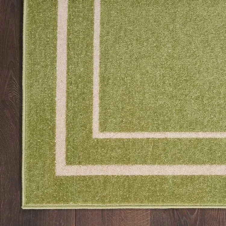 Kirklands Home Outdoor Rugs|Green Bordered Indoor/Outdoor Area Rug, 5x7