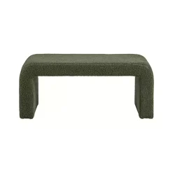 Kirklands Home Benches & Ottomans|Boucle Waterfall Bench Green