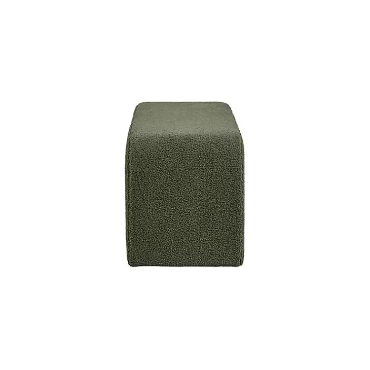 Kirklands Home Benches & Ottomans|Boucle Waterfall Bench Green