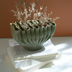 Sale Ceramic Wavy Folds Vase Vases