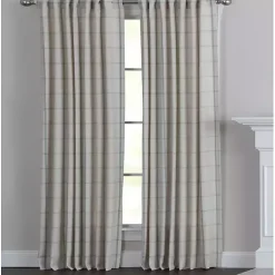 Kirklands Home Curtains & Drapes|Green Checkered Single Curtain Panel, 84 in.