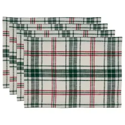 Discount Green Classic Plaid Placemats, Set of 4 Christmas Dining & Entertaining
