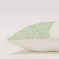 Sale Green Dotted Colorblock Throw Pillow Pillows