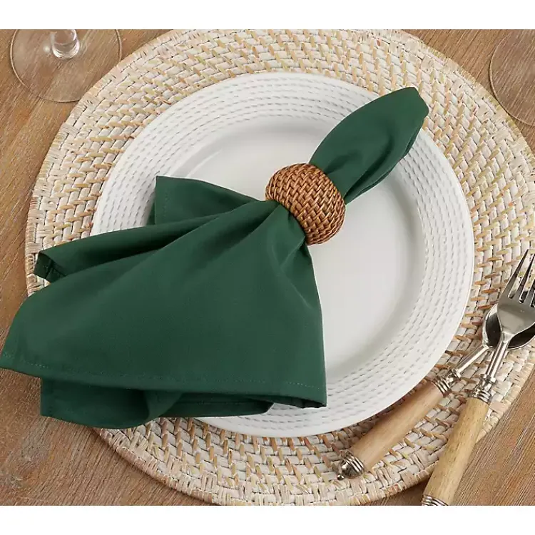 Kirklands Home Table Linens|Everyday Polyester Cloth Napkins, Set of 12 Green