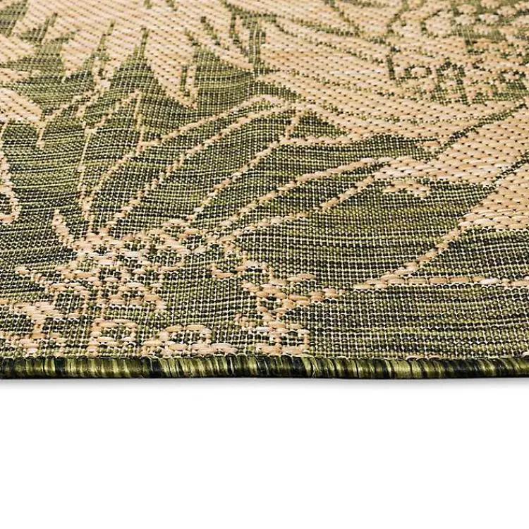 Kirklands Home Outdoor Rugs|Green Floral Blooms Outdoor Area Rug, 4x7