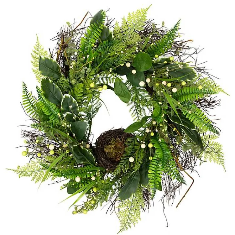 Discount Foliage Bird Nest Wreath Wreaths