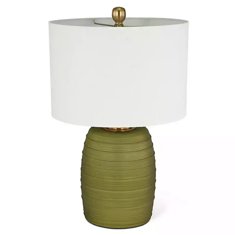 Kirklands Home Table Lamps|Green Glass Fiola Table Lamp White