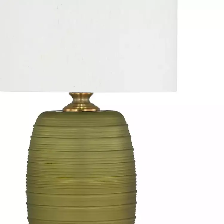 Kirklands Home Table Lamps|Green Glass Fiola Table Lamp White
