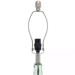 Kirklands Home Table Lamps|Green Glass Ripple Table Lamp White