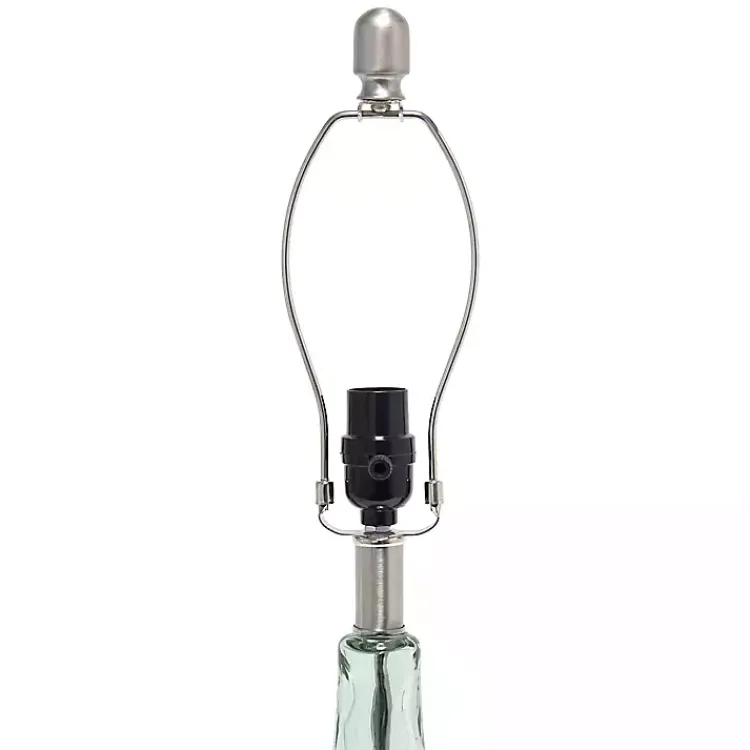 Kirklands Home Table Lamps|Green Glass Ripple Table Lamp White