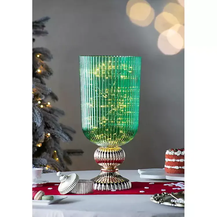 Outlet Glass Vase with Gold Pedestal Base, 20 in. Vases