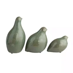 Glazed Ceramic Bird Figurines, Set of 3 Statues & Figurines