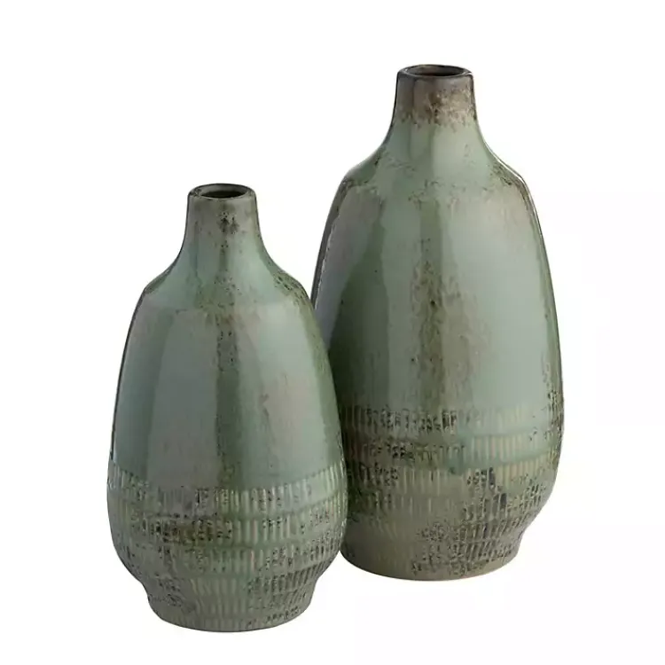 Clearance Glazed Ceramic Vases, Set of 2 Vases