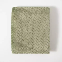Heavenly Herringbone Plush Throw Blankets & Throws