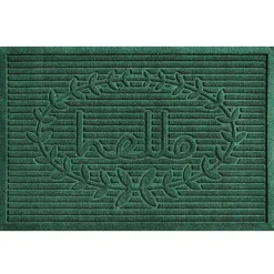 Kirklands Home Doormats|Hello Ribbed Durable Doormat Green