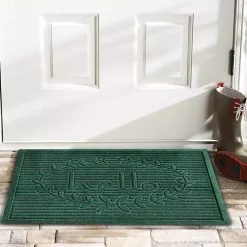 Kirklands Home Doormats|Hello Ribbed Durable Doormat Green