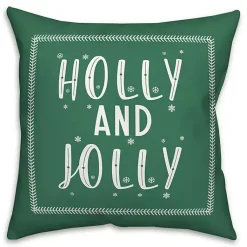 Hot Green Holly and Jolly Throw Pillow Christmas Pillows