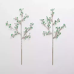 New Iced Bells Picks, Set of 2 Christmas Tree Decorations