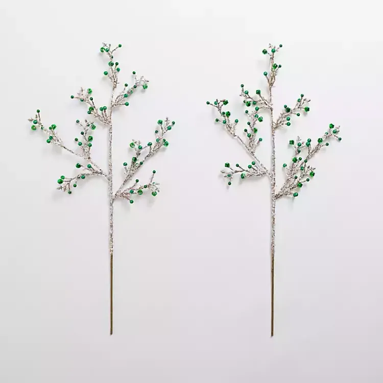 New Iced Bells Picks, Set of 2 Christmas Tree Decorations