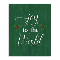 Clearance Green Joy to the World Canvas Art Print Christmas Art & Wall Decor