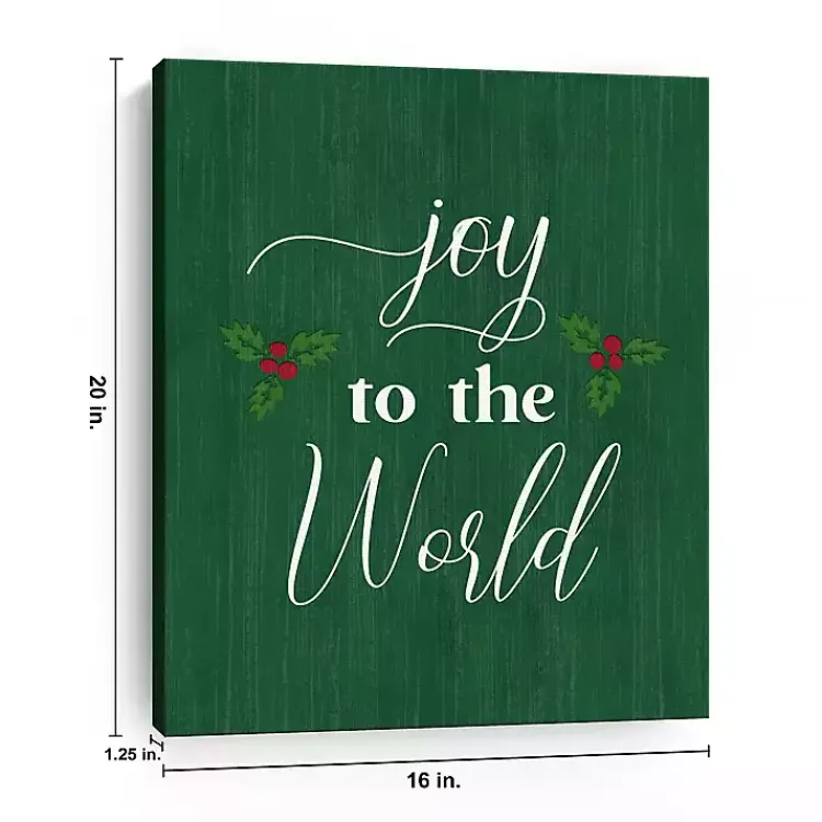 Clearance Green Joy to the World Canvas Art Print Christmas Art & Wall Decor