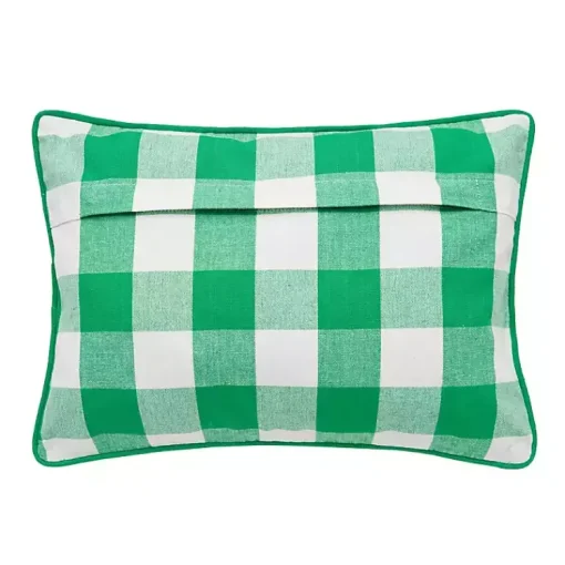 Online Green Luck Clovers Plaid Pillow Pillows