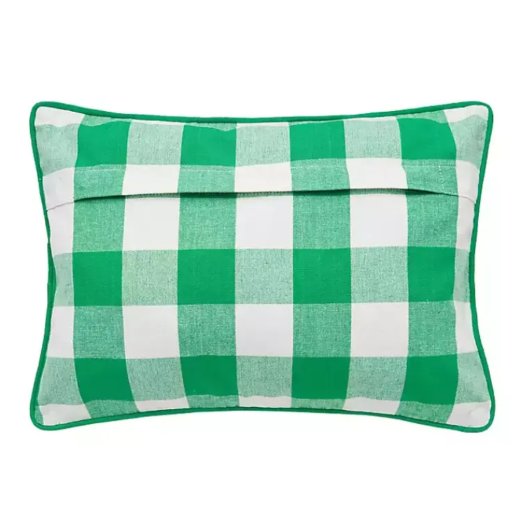 Online Green Luck Clovers Plaid Pillow Pillows