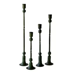 New Patina Forged Iron Candle Holders, Set of 4 Candle Holders