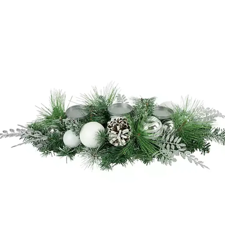Sale Pine and Ornament Candle Centerpiece Arrangements & Greenery