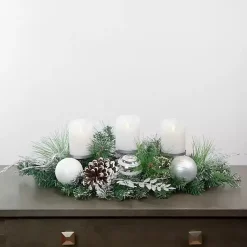Sale Pine and Ornament Candle Centerpiece Arrangements & Greenery