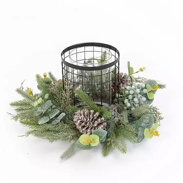 Best Pineberry Window Pane Candle Centerpiece Arrangements & Greenery