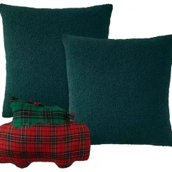 Discount Green Plaid and Camper Pillows, Set of 3 Christmas Pillows